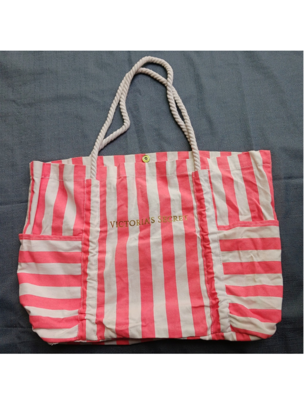 Victoria's Secret Pink Striped Beach Bag Tote
